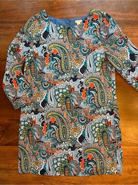 J. Crew Women’s Dress Size12 Tunic Shift  3/4 Sleeve Lined